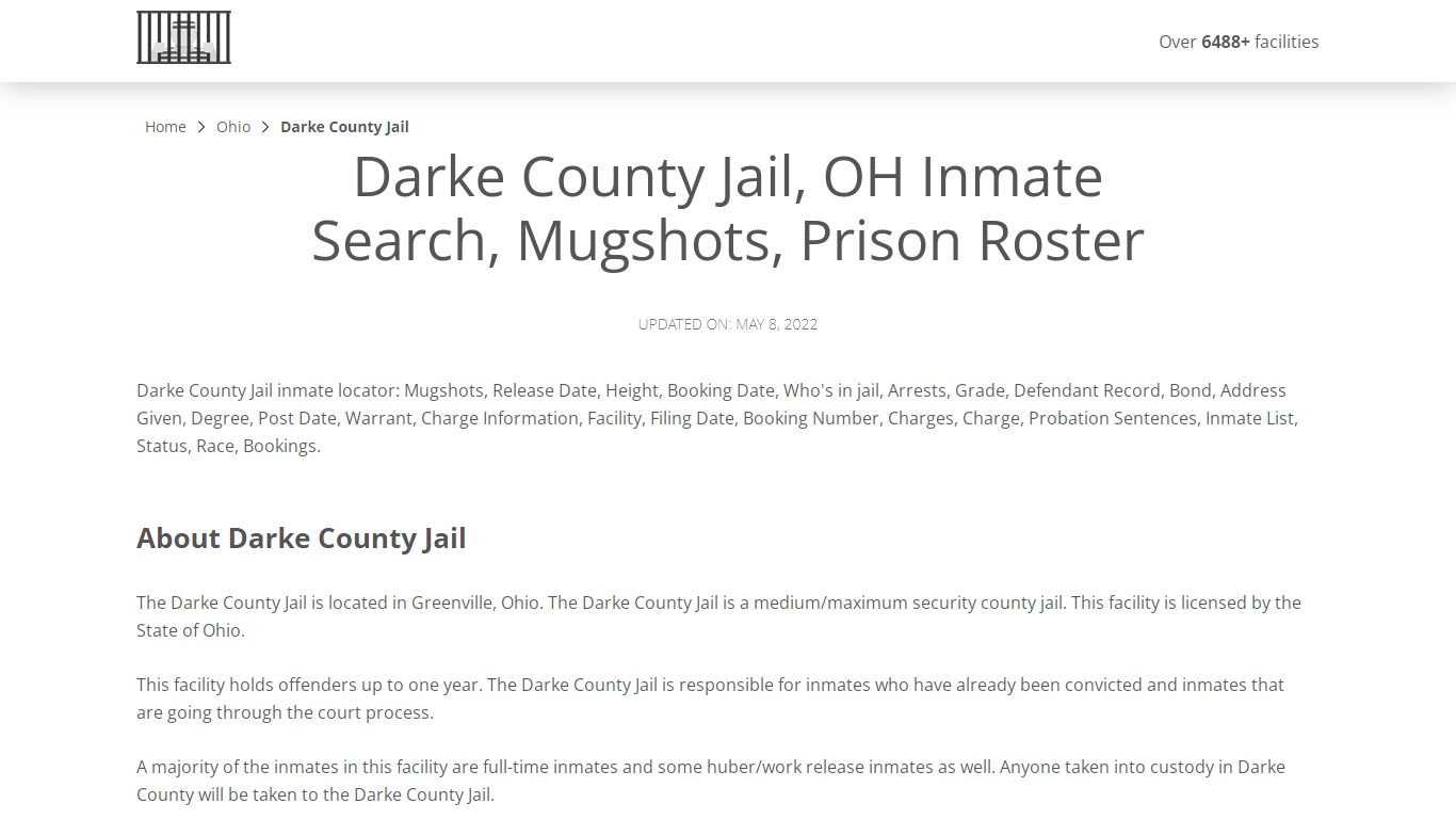 Darke County Jail, OH Inmate Search, Mugshots, Prison Roster